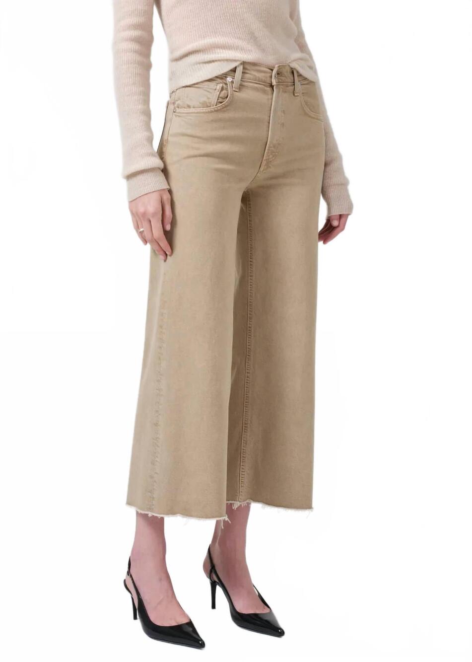 NEW CITIZENS OF HUMANITY lyra wide leg crop pants in porcini